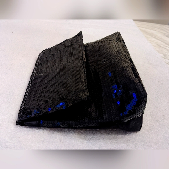 Sequins Makeup Utility Bag Blue-Black Shimmery - Picture 2 of 8